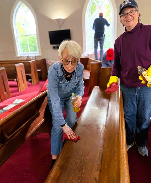 Chris Olson Vickers And Charlotte Daveport Oiling Benches Edited