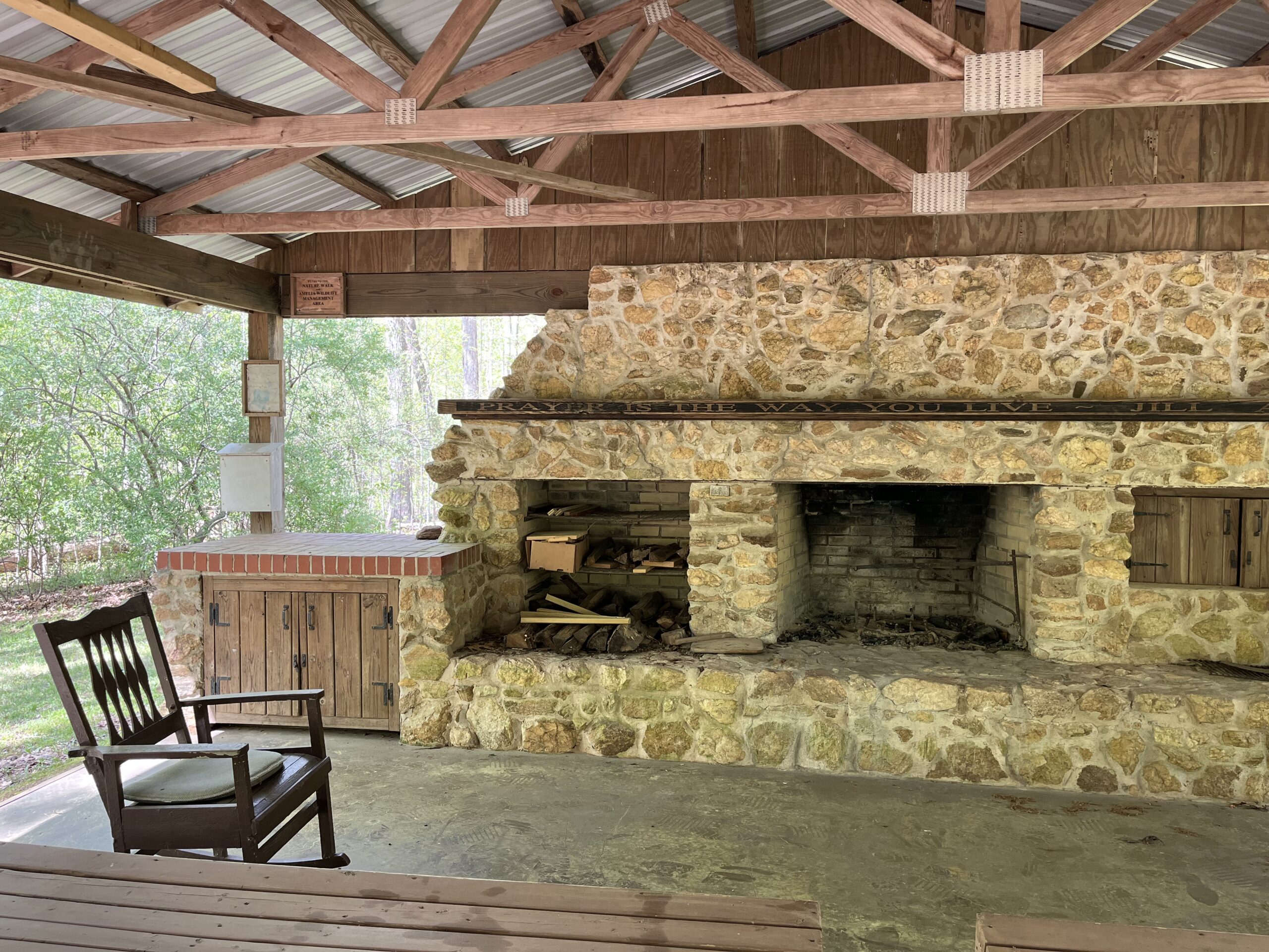 Pavillion F\Stone Fireplace