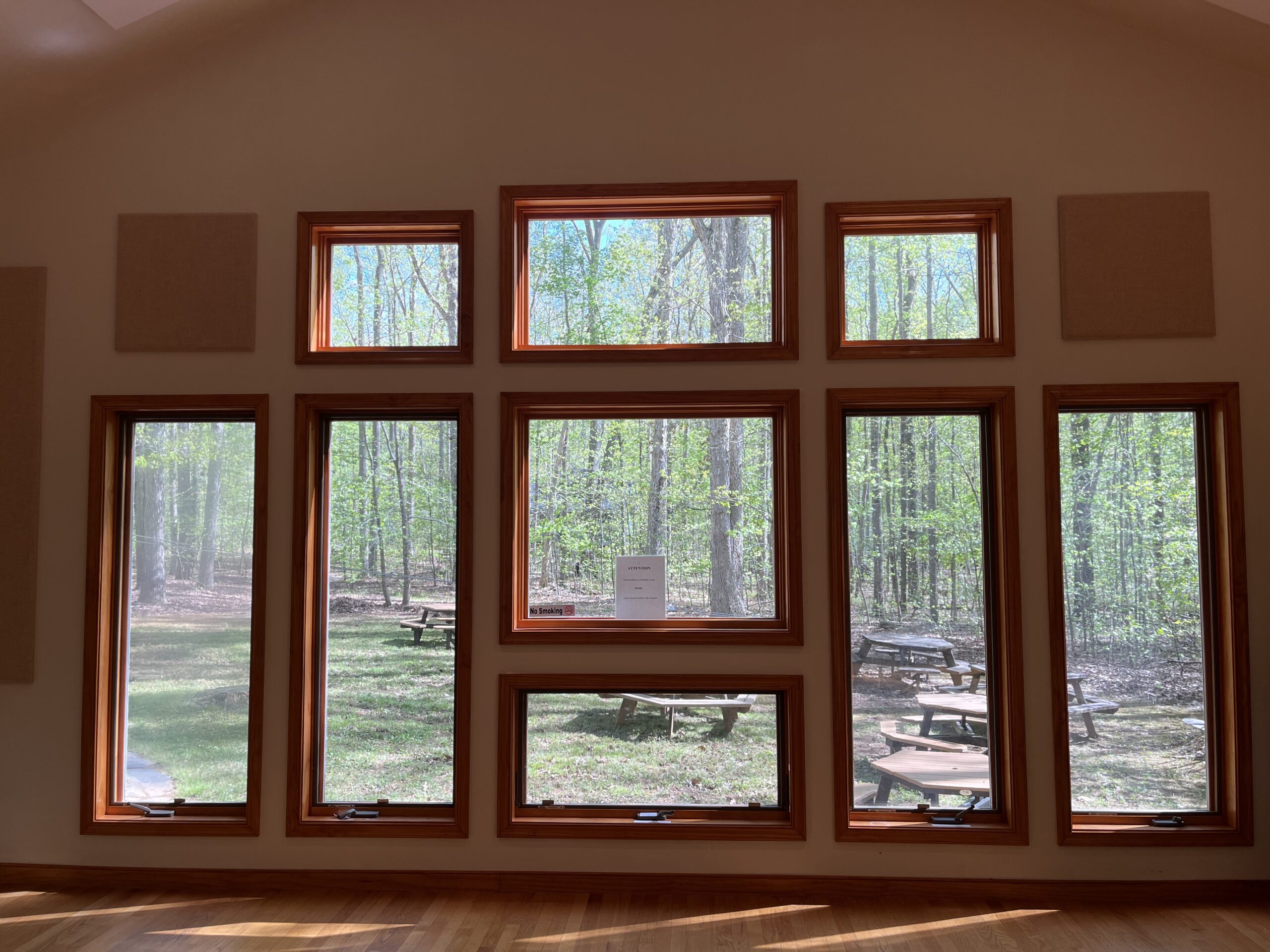 View from inside meeting room in Lodge